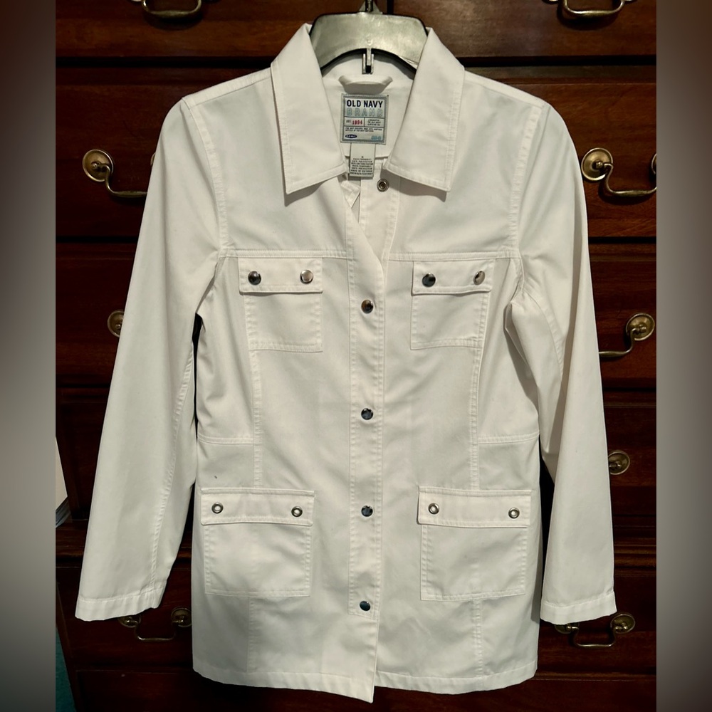 OLD NAVY WHITE RAIN JACKET